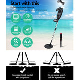 LCD Screen Waterproof Metal Detector & Pinpointer for Treasure Hunting - 180MM Sensitivity - Side View