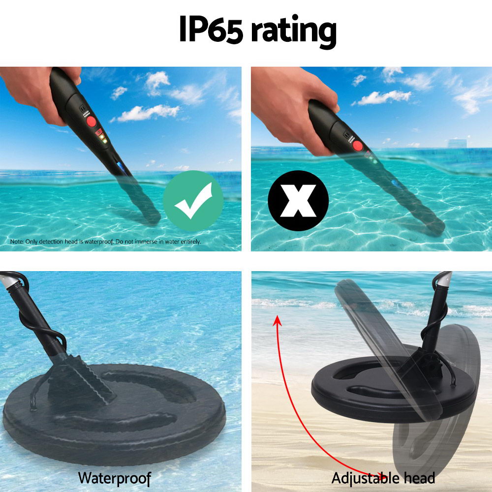 LCD Screen Waterproof Metal Detector & Pinpointer for Treasure Hunting - 180MM Sensitivity