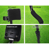 Waterproof LED Metal Detector with Headphones - Black - Rear View