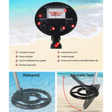 Treasure Seeker Metal Detector - Jet Black - Top-Down View