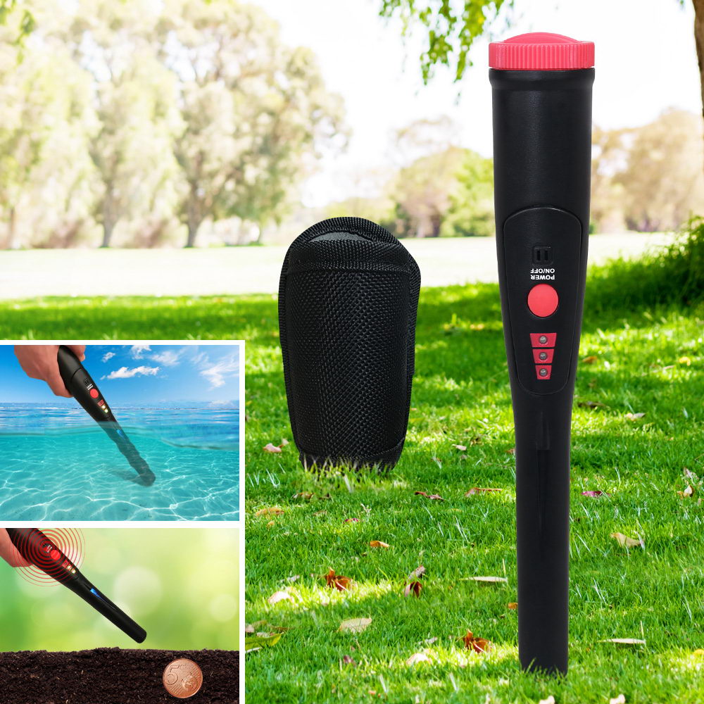Compact Waterproof Pinpointer Metal Detector - Black