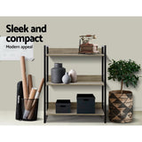 Modern 3-Tier Metal and Wood Display Shelf for Books and Collectibles - 45-Degree Angle