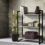 Modern 3-Tier Metal and Wood Display Shelf for Books and Collectibles