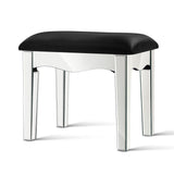 Artiss Glamorous Mirrored Vanity Stool with Premium PU Leather Upholstery - Front View