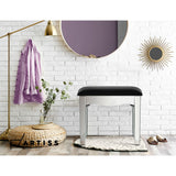 Artiss Glamorous Mirrored Vanity Stool with Premium PU Leather Upholstery - Side View