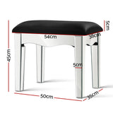 Artiss Glamorous Mirrored Vanity Stool with Premium PU Leather Upholstery - Top-Down View