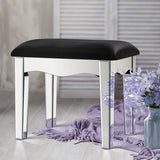 Artiss Glamorous Mirrored Vanity Stool with Premium PU Leather Upholstery