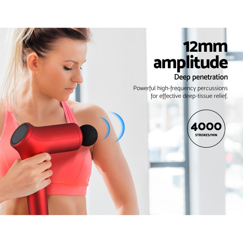 Advanced Percussion Massage Gun with LCD Display and 6 Interchangeable Heads for Muscle Recovery and Pain Relief