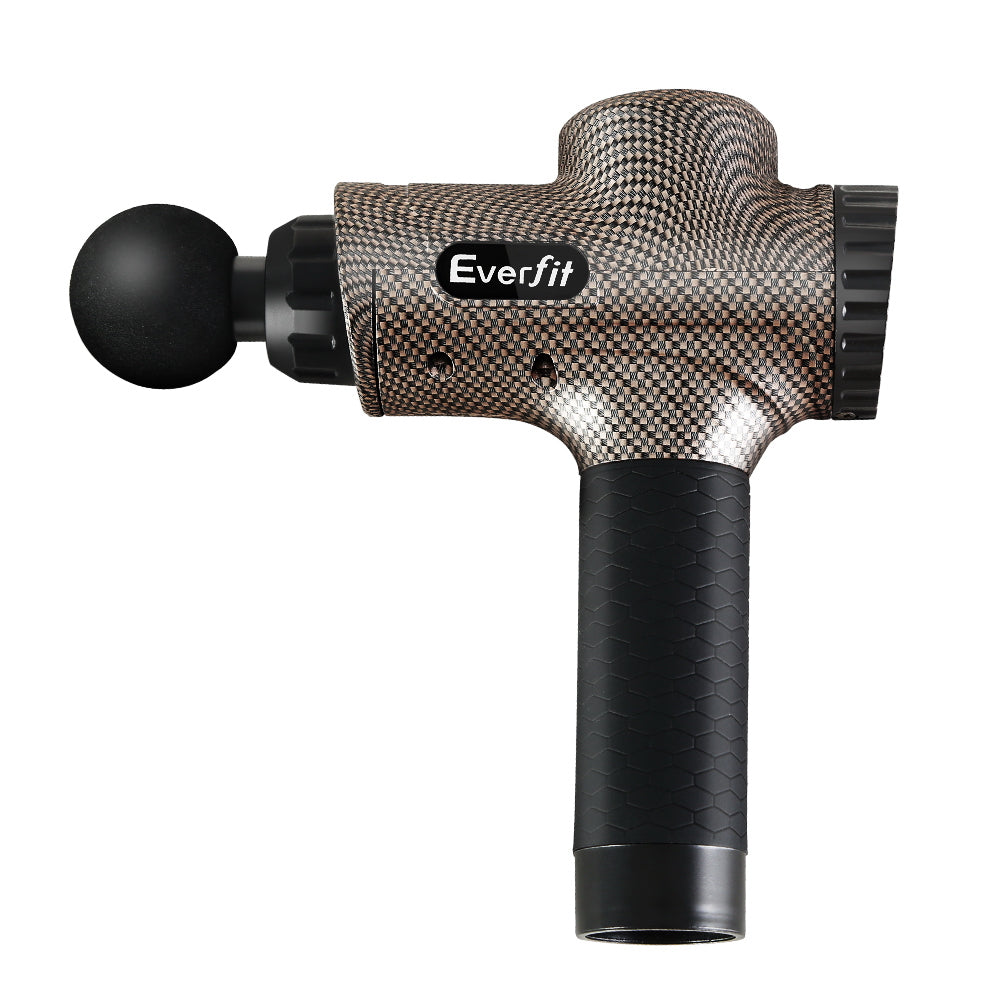 Everfit Percussion Massage Gun with LCD Display and 6 Customizable Attachments for Deep Tissue Relief