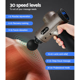 Everfit Percussion Massage Gun with LCD Display and 6 Customizable Attachments for Deep Tissue Relief - Rear View