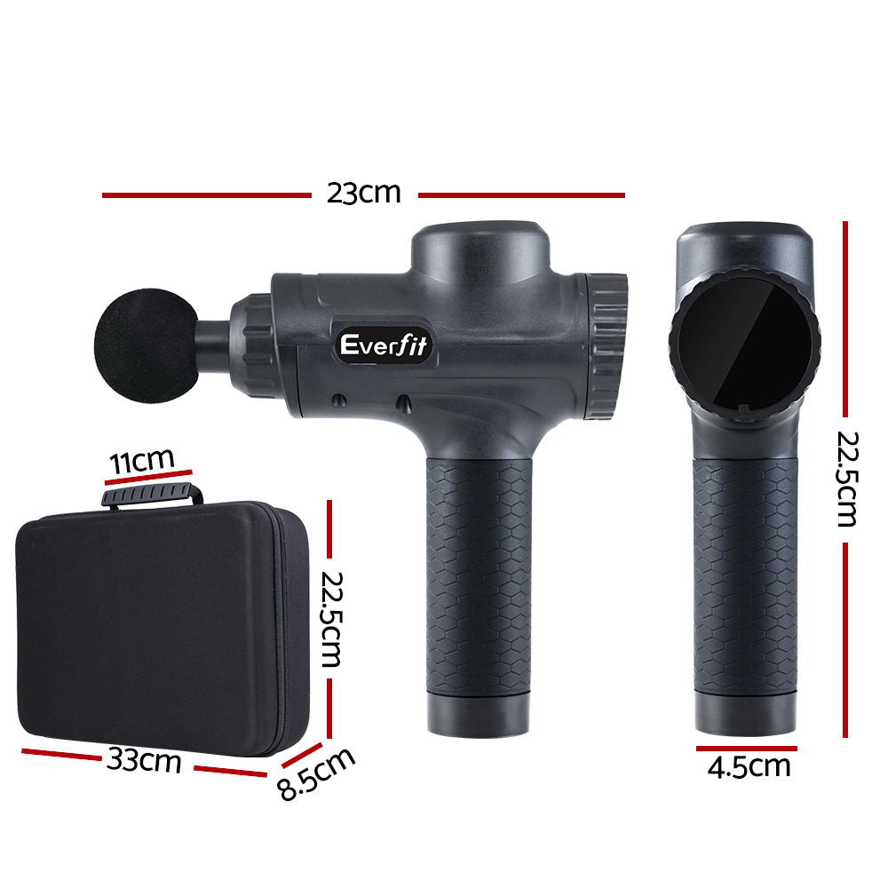 Percussion Massage Gun with 6 Interchangeable Heads for Deep Tissue Muscle Relief
