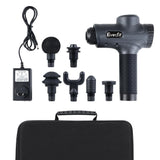 Everfit Percussion Massage Gun with 6 Interchangeable Heads and LCD Display for Muscle Relief - Side View