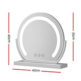 Glamourous LED Vanity Makeup Mirror with Adjustable Brightness and 180° Rotation - 40X35CM - Front View