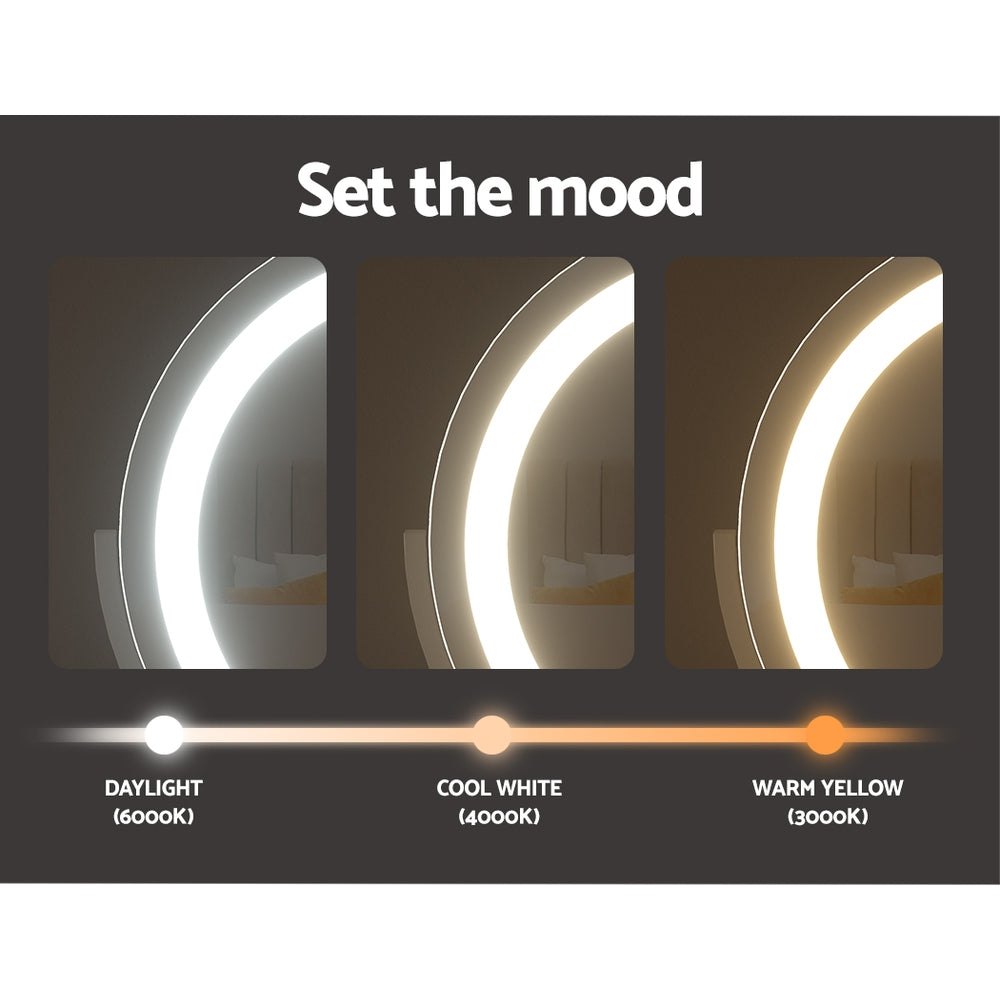 Glamourous LED Vanity Makeup Mirror with Adjustable Brightness and 180° Rotation - 40X35CM