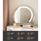 Glamorous LED Lighted Vanity Makeup Mirror with Adjustable Brightness and 180° Rotation - 45-Degree Angle