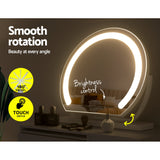 Glamorous LED Lighted Vanity Makeup Mirror with Adjustable Brightness and 180° Rotation - Close-Up Angle