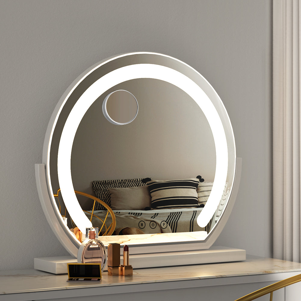 Glamorous LED Lighted Vanity Makeup Mirror with Adjustable Brightness and 180° Rotation