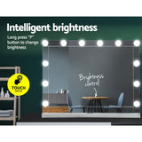 Glamourous LED Lighted Makeup Mirror with Adjustable Brightness - 58cm x 46cm Silver Finish - Rear View