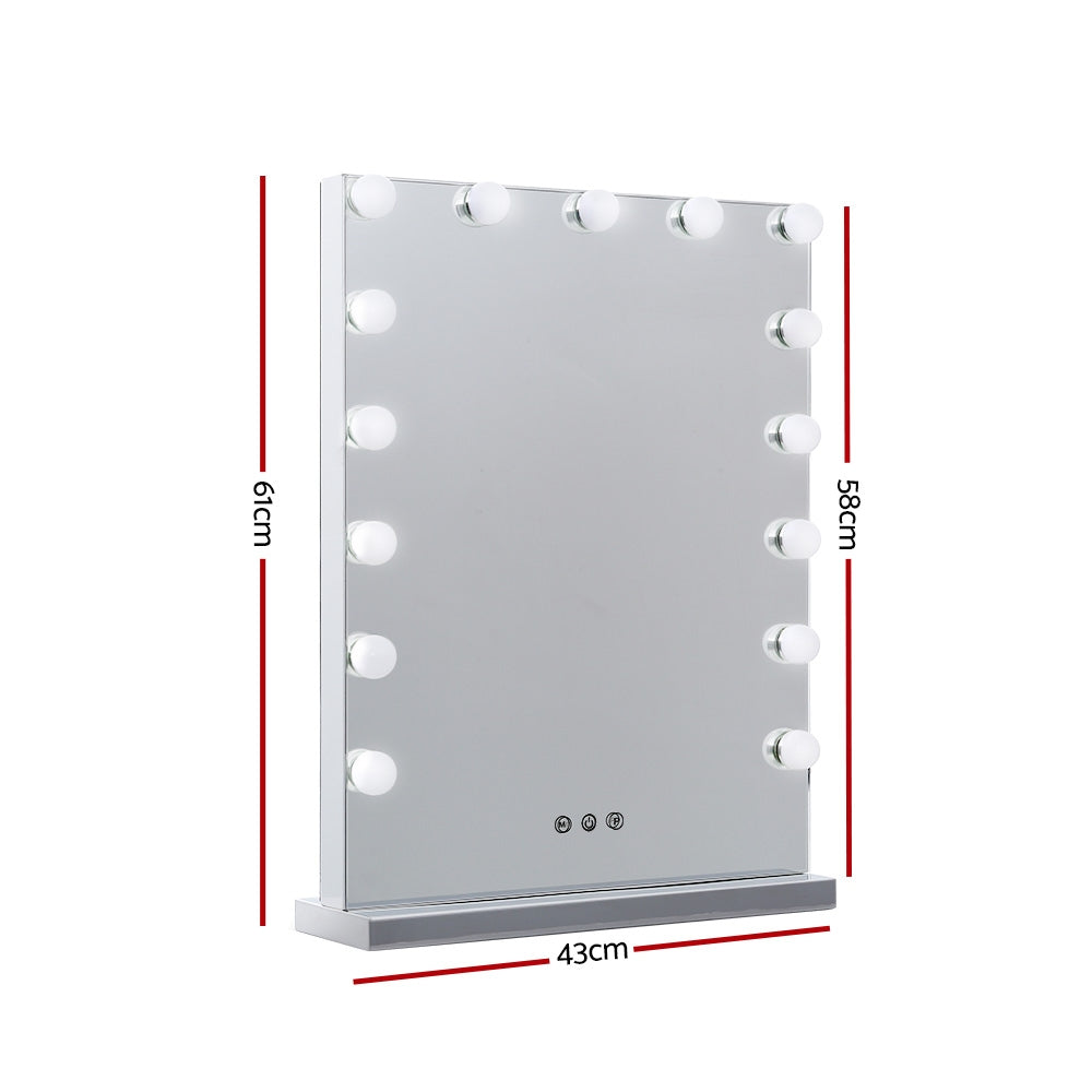 GlamourGlow LED Lighted Makeup Mirror with Adjustable Brightness and Color Temperature