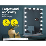 GlamourGlow LED Lighted Makeup Mirror with Adjustable Brightness and Color Temperature - Top-Down View