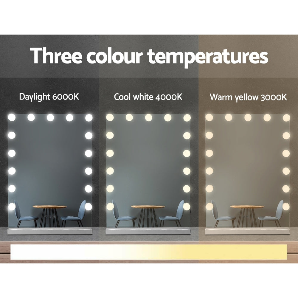 GlamourGlow LED Lighted Makeup Mirror with Adjustable Brightness and Color Temperature