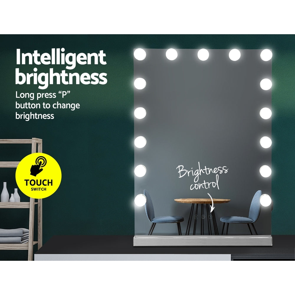 GlamourGlow LED Lighted Makeup Mirror with Adjustable Brightness and Color Temperature