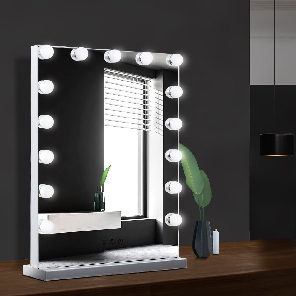 GlamourGlow LED Lighted Makeup Mirror with Adjustable Brightness and Color Temperature