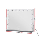 Glamour Touch LED Lighted Vanity Mirror with Adjustable Brightness - 58cm x 46cm - Front View