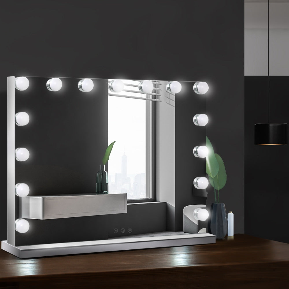 Glamour Touch LED Lighted Vanity Mirror with Adjustable Brightness - 58cm x 46cm