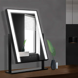 Hollywood Glam LED Vanity Makeup Mirror with Touch Control - Black Tabletop Design - Close-Up Angle