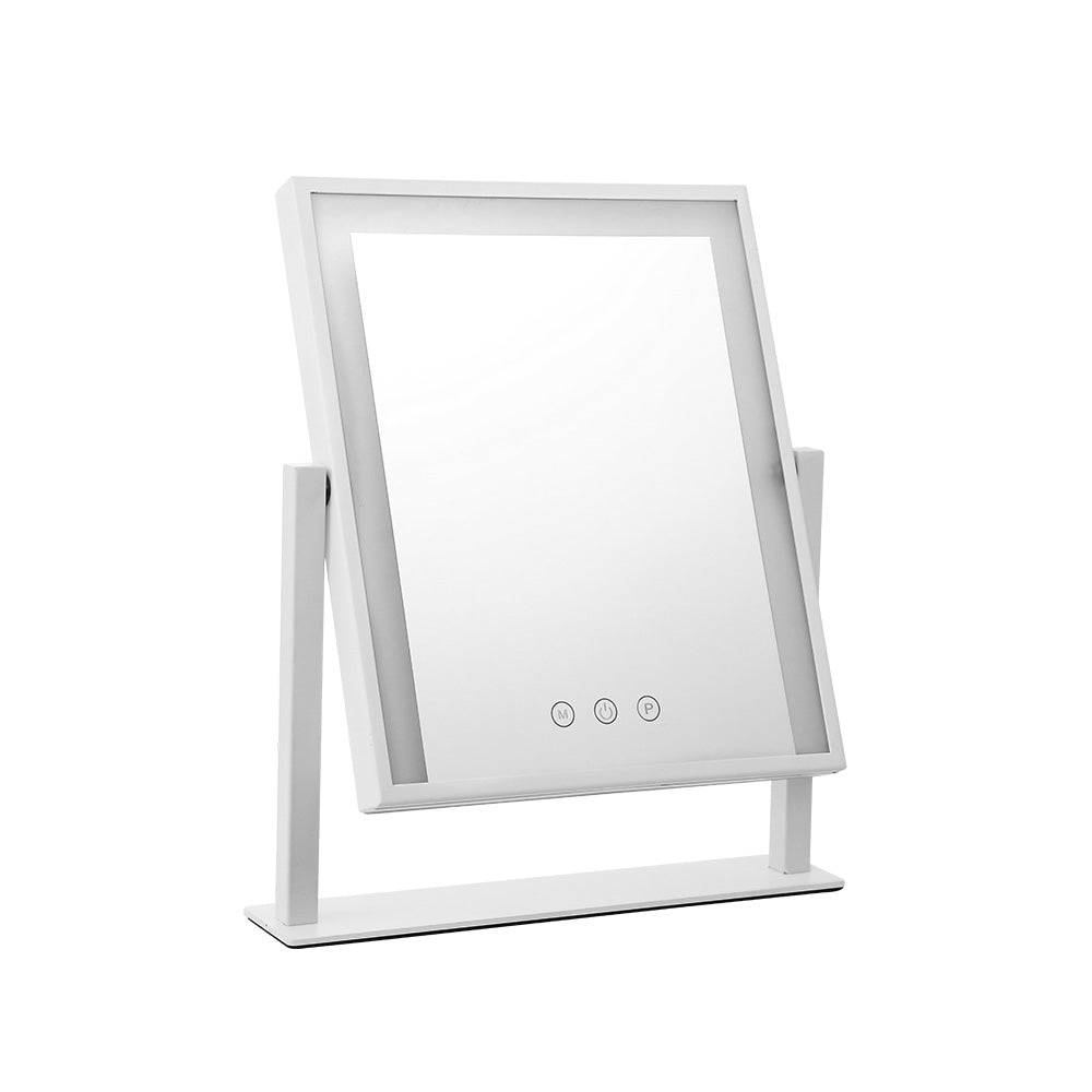 Illuminated Hollywood Vanity Makeup Mirror with Adjustable LED Lights - White