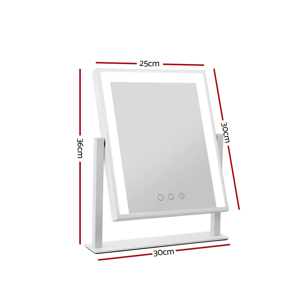Illuminated Hollywood Vanity Makeup Mirror with Adjustable LED Lights - White