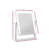 Illuminated Hollywood Vanity Makeup Mirror with Adjustable LED Lights - White - Front View