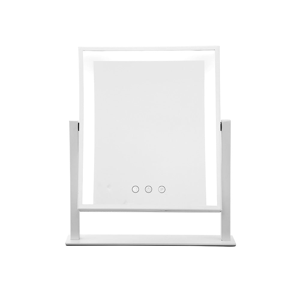 Illuminated Hollywood Vanity Makeup Mirror with Adjustable LED Lights - White