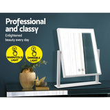 Illuminated Hollywood Vanity Makeup Mirror with Adjustable LED Lights - White - 45-Degree Angle