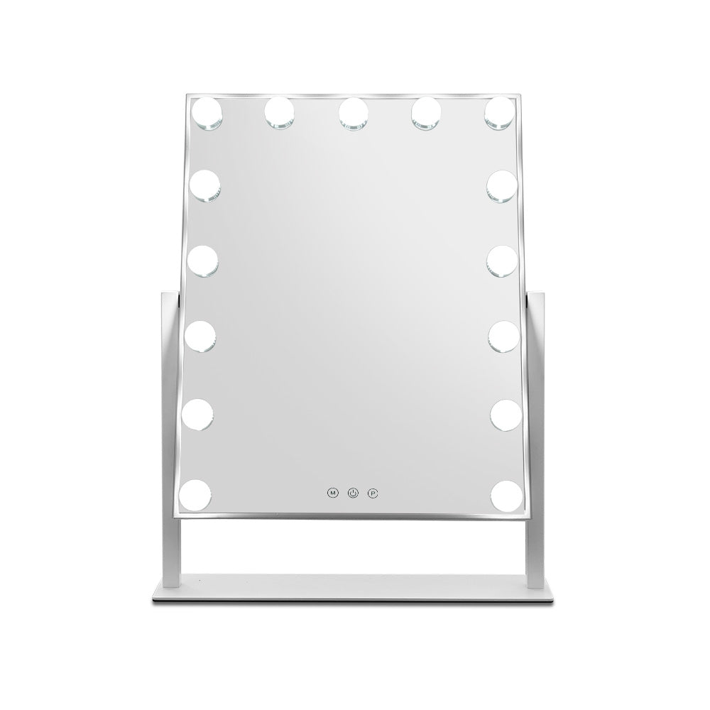 GlamourGlow 15-Bulb Dimmable Hollywood Style Makeup Mirror