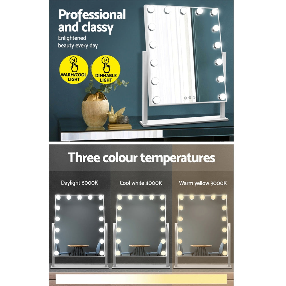 GlamourGlow 15-Bulb Dimmable Hollywood Style Makeup Mirror