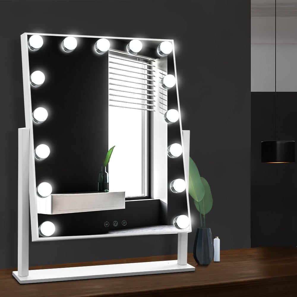GlamourGlow 15-Bulb Dimmable Hollywood Style Makeup Mirror