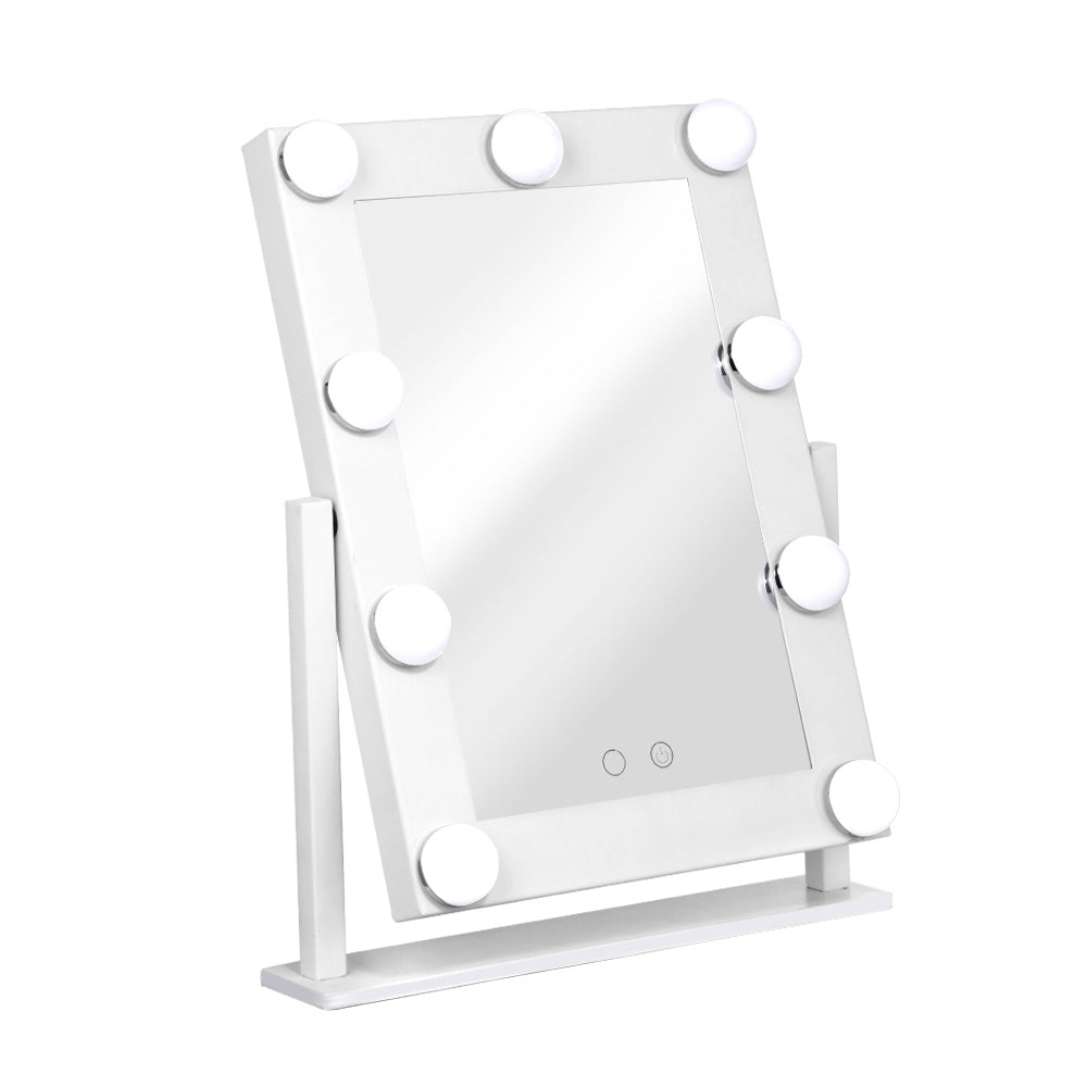 Dimmable LED Rotating Makeup Mirror - White