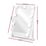 Dimmable LED Rotating Makeup Mirror - White - Front View