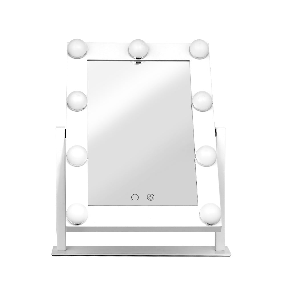 Dimmable LED Rotating Makeup Mirror - White