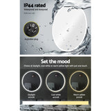 Large 60CM LED Illuminated Round Bathroom Wall Mirror with Anti-Fog Feature - Top-Down View