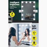 Glamourous LED Makeup Vanity Mirror with Adjustable Lighting and 360° Rotation - 45-Degree Angle
