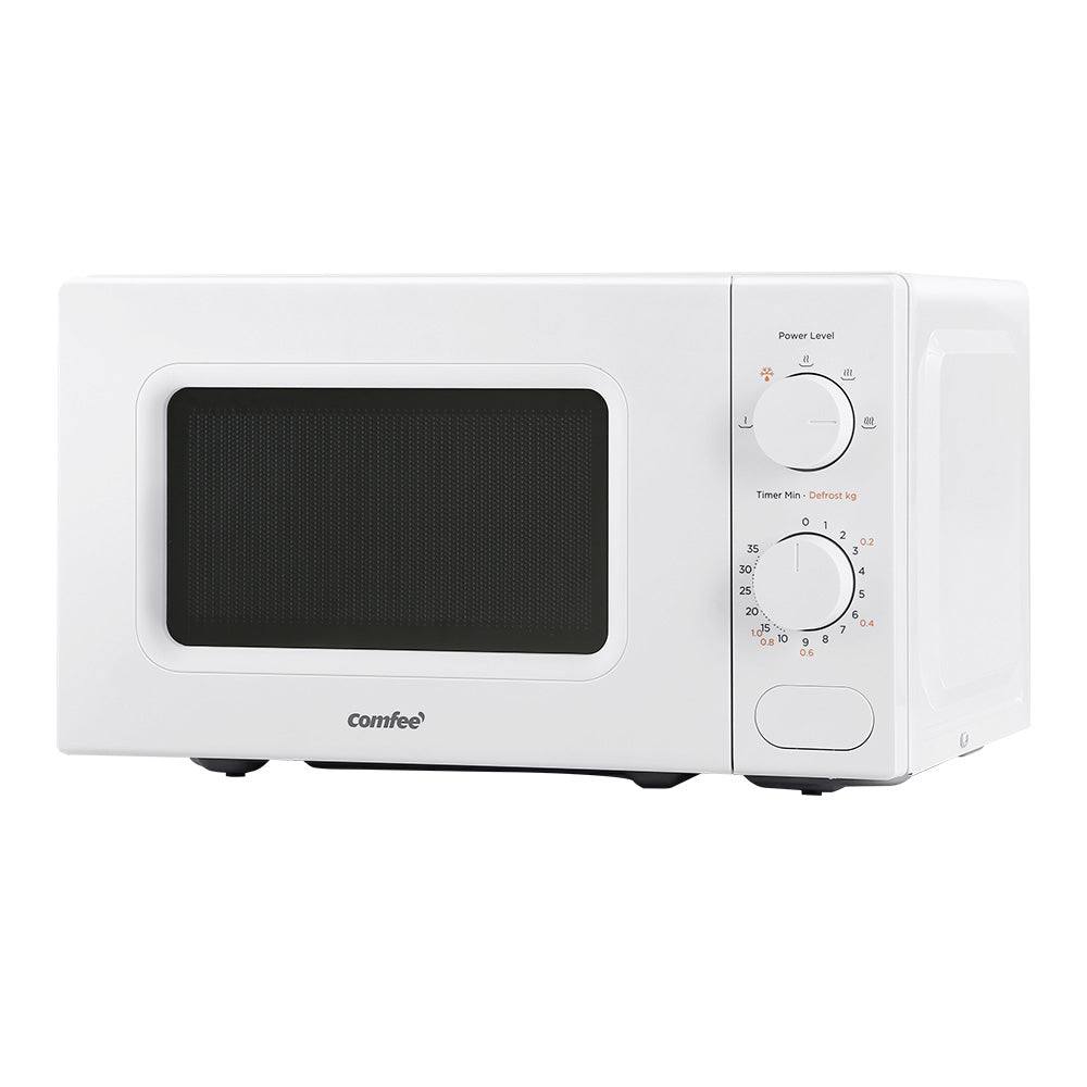 Comfee 20L 700W Countertop Microwave Oven - Stylish White Kitchen Cooker with Multi-Stage Cooking and Quick Defrost