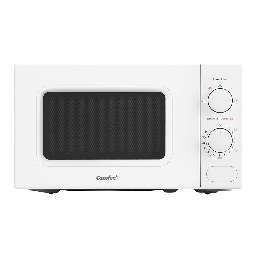 Comfee 20L 700W Countertop Microwave Oven - Stylish White Kitchen Cooker with Multi-Stage Cooking and Quick Defrost