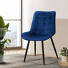 Artiss Set of 2 Toula Dining Chairs Kitchen Chairs Velvet Upholstered Blue
