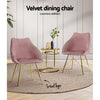 Artiss Set of 2 Valisa Dining Chairs Kitchen Chairs Upholstered Velvet Pink