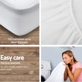 Eco-Friendly Bamboo Waterproof Mattress Protector for Single Beds - Side View