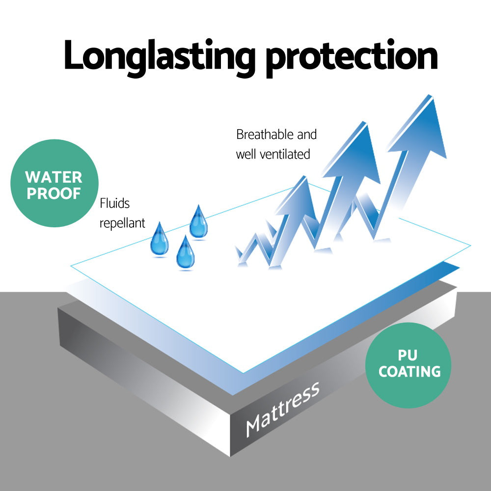 Eco-Friendly Bamboo Waterproof Mattress Protector for Single Beds