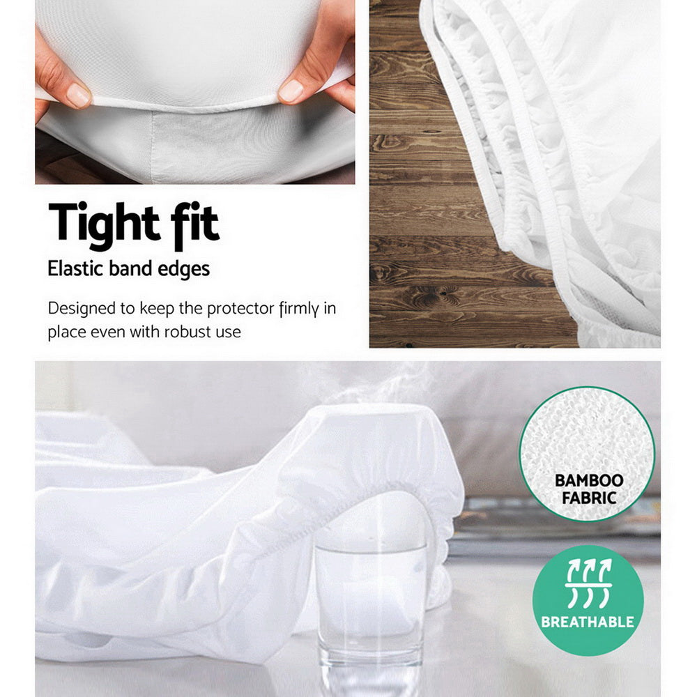 Eco-Friendly Bamboo Waterproof Mattress Protector for Single Beds